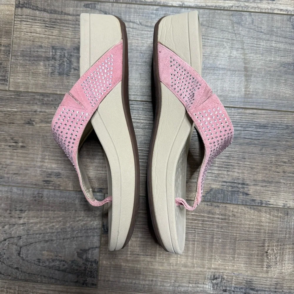 Vionic Dillon Shine Toe Post Sandal Blush Pink Women's - Picture 5 of 13